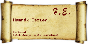 Hamrák Eszter névjegykártya